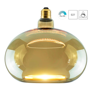 Lampadina stilizzata SHINE lampada LED E27 4.5W dimmerabile vetro luce gialla ambra salotto hall albergo diametro 20cm