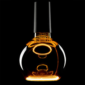 Lampadina design MOON lampada LED E27 6W dimmerabile vetro fume luce gialla 1900K bar pub diametro 120mm