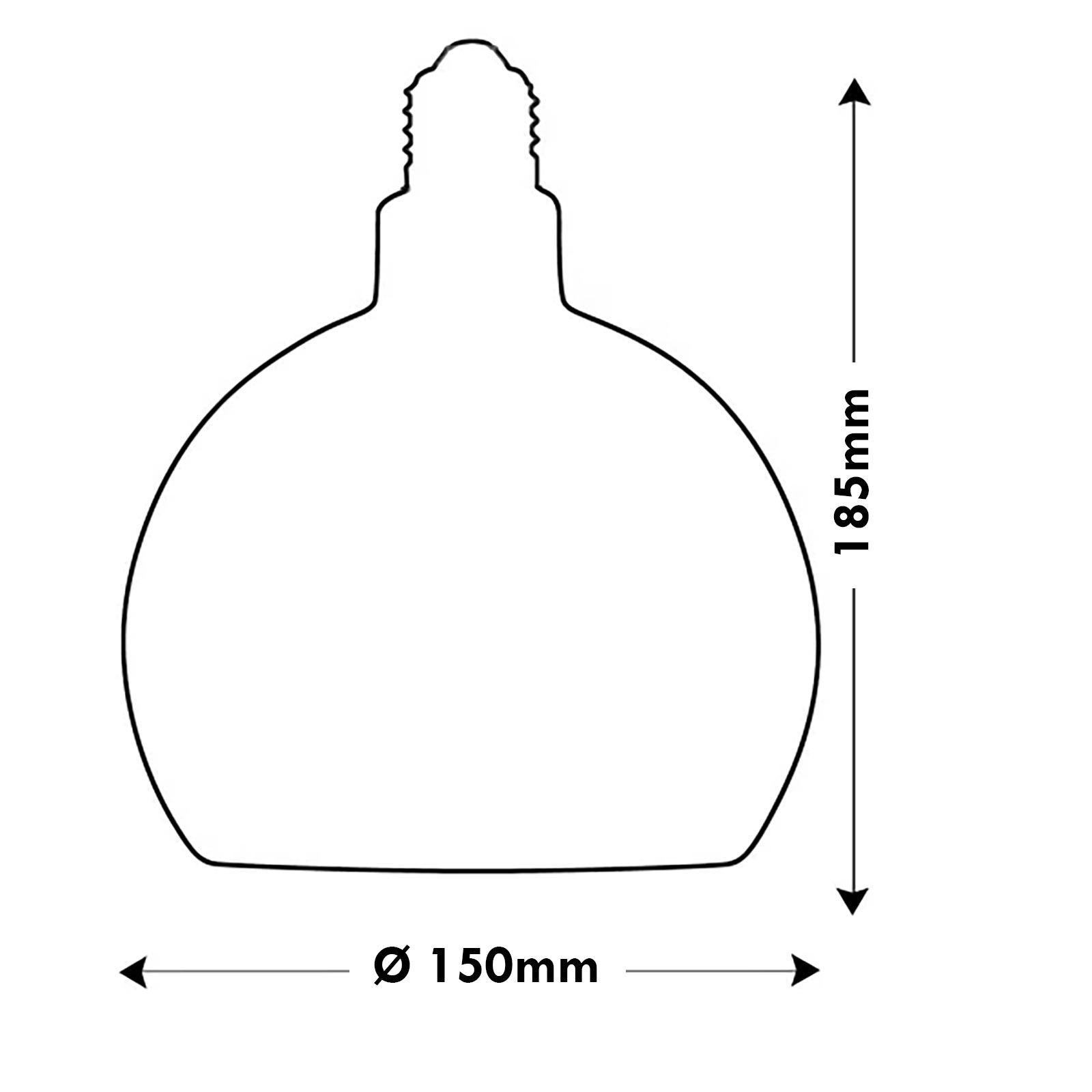 Lampadina design MOON lampada LED E27 6W dimmerabile vetro fume luce gialla 1900K pizzeria bar diametro 150mm