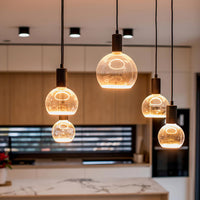 Lampadina design MOON lampada LED E27 6W dimmerabile vetro fume luce gialla 1900K ristorante bar diametro 200mm