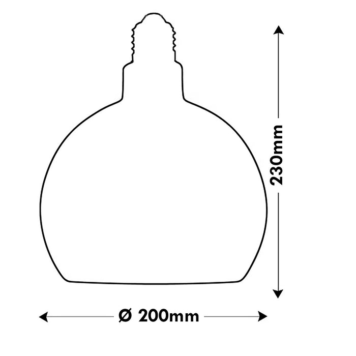 Lampadina design MOON lampada LED E27 6W dimmerabile vetro fume luce gialla 1900K ristorante bar diametro 200mm