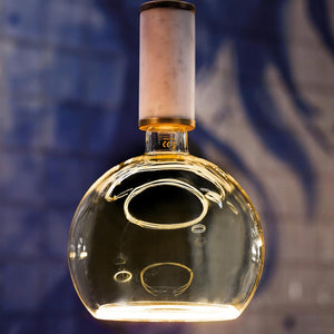 Lampadina design MOON lampada LED E27 8W dimmerabile vetro fume luce gialla 1900K ristorante bar diametro 300mm