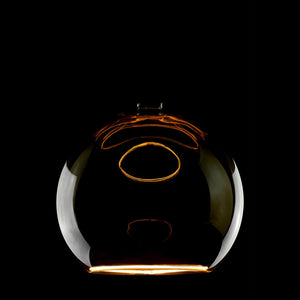 Lampadina design MOON lampada LED E27 8W dimmerabile vetro fume luce gialla 1900K ristorante bar diametro 300mm