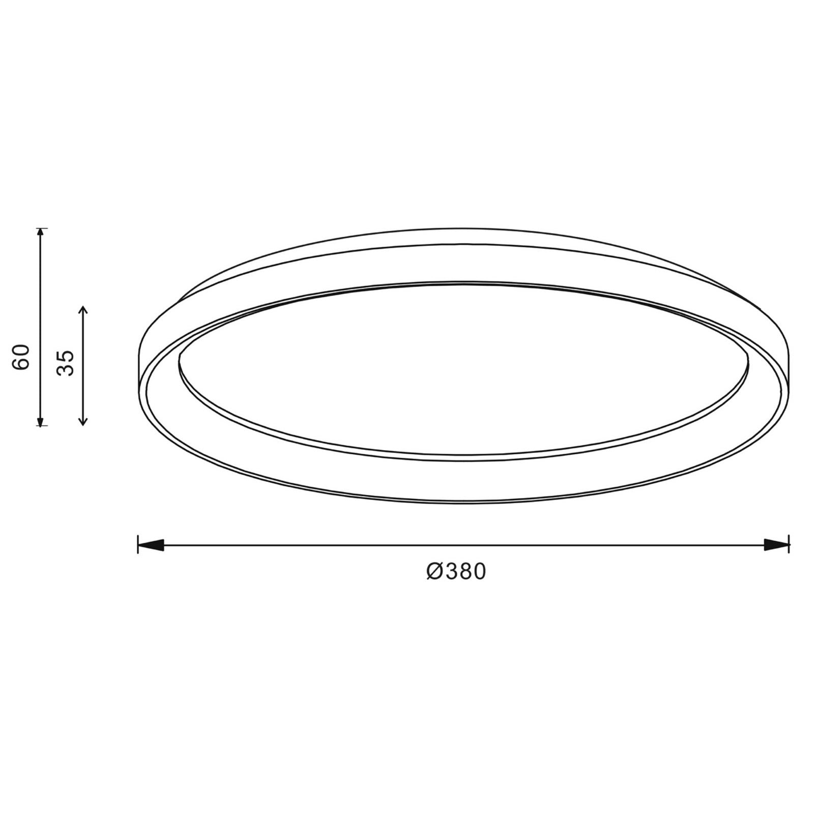Merope 400 plafoniera tonda LED CCT 30W 3000K 4000K lampada luce soffitto parete ufficio studio 230V 38cm COLORE NERO
