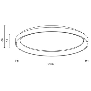Merope 400 plafoniera tonda LED CCT 30W 3000K 4000K lampada luce soffitto parete ufficio studio 230V 38cm COLORE NERO