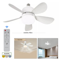 Lampadina E27 2 in 1 lampada dimmerabile ventilatore 3 velocità LED 19W CCT da 3000K a 6500K telecomando camera da letto cucina 3 velocità