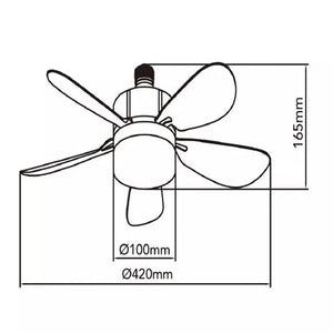 Lampadina E27 2 in 1 lampada dimmerabile ventilatore 3 velocità LED 19W CCT da 3000K a 6500K telecomando camera da letto cucina 3 velocità