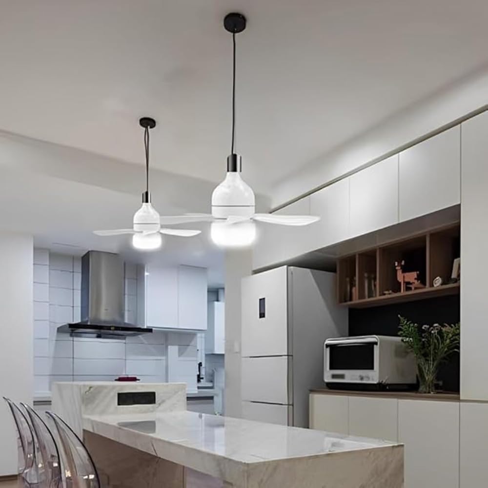 Lampadina E27 2 in 1 lampada dimmerabile ventilatore 3 velocità LED 19W CCT da 3000K a 6500K telecomando camera da letto cucina 3 velocità