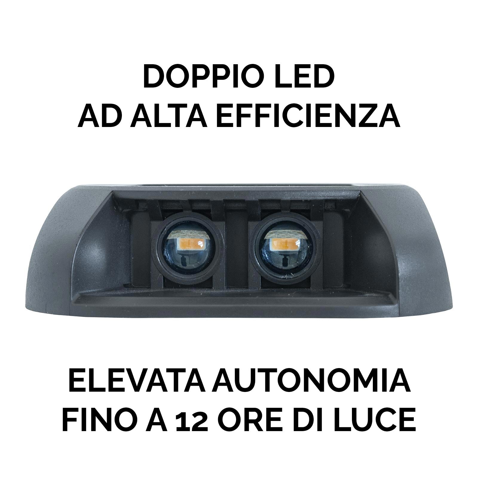 Confezione 10 faretti faretto segnapassi impermeabile IP54 crepuscolare batteria ad energia solare LED luce 3000K per esterno giardino viale scale