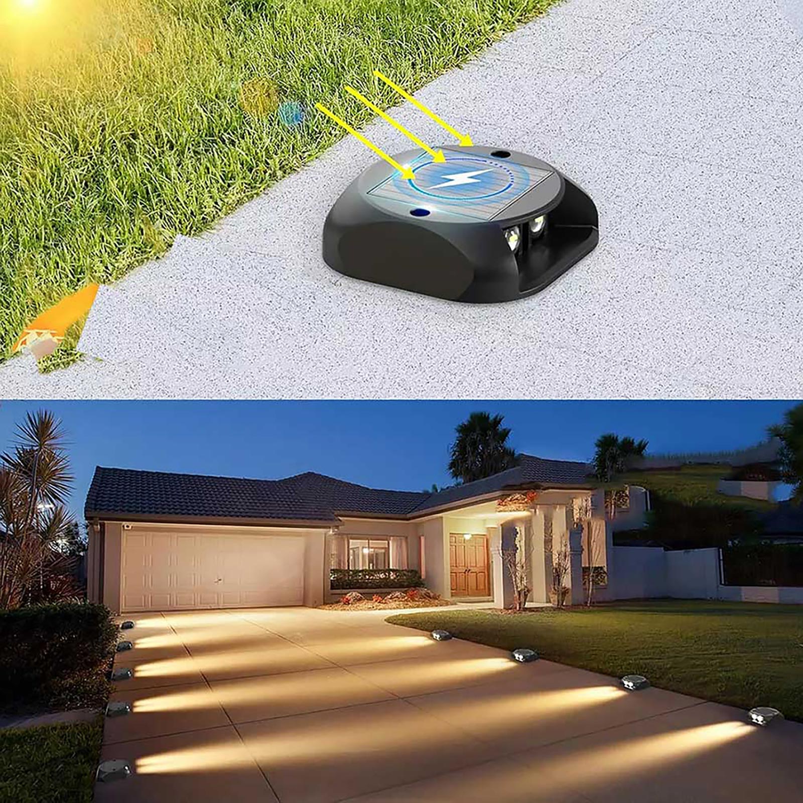 Confezione 10 faretti faretto segnapassi impermeabile IP54 crepuscolare batteria ad energia solare LED luce 3000K per esterno giardino viale scale