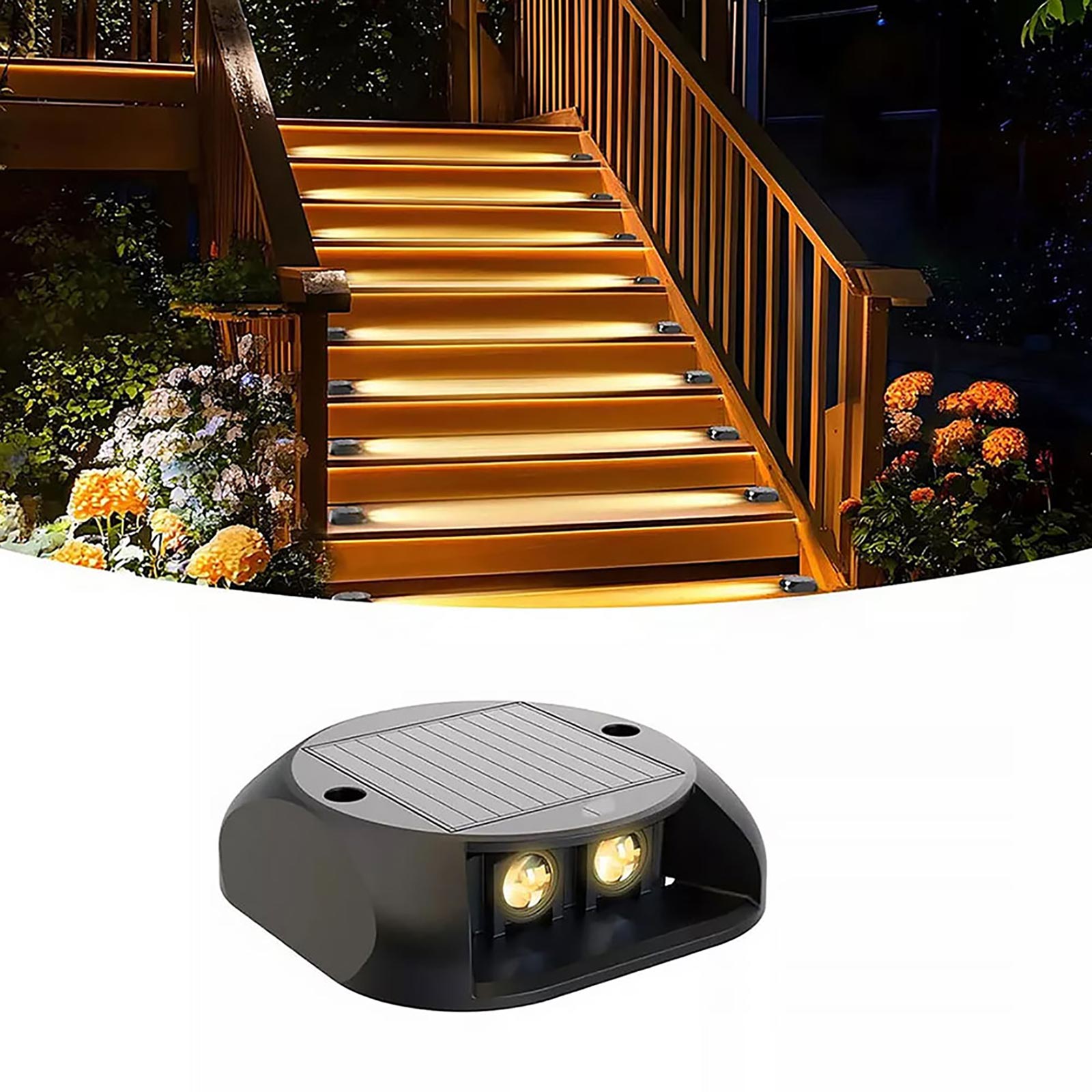 Confezione 10 faretti faretto segnapassi impermeabile IP54 crepuscolare batteria ad energia solare LED luce 3000K per esterno giardino viale scale
