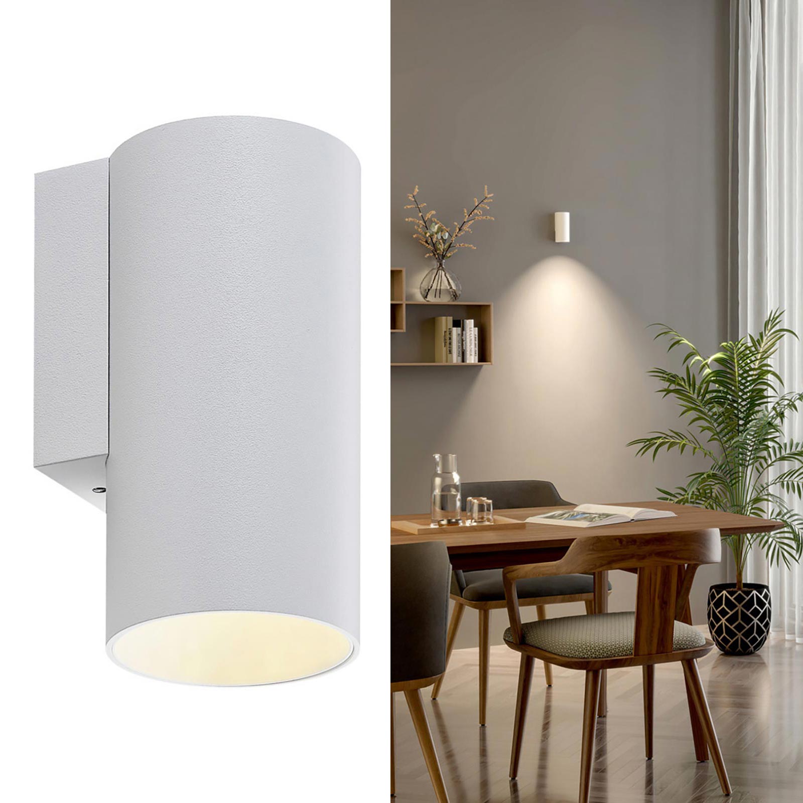 CAN applique moderno da parete LED attacco 1x GU10 lampada cilindro muro luce ingresso corridoio camera da letto 230V COLORE BIANCO