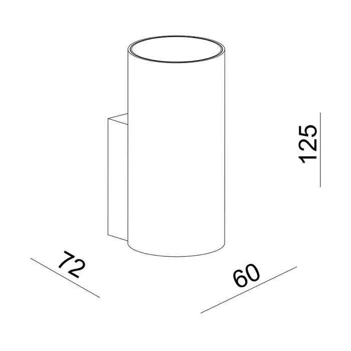 CAN applique moderno da parete LED attacco 1x GU10 lampada cilindro muro luce ingresso corridoio camera da letto 230V COLORE BIANCO
