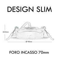 CONFEZIONE DA 10 Faretto incasso tondo slim LED 7W CCT orientabile foro 70mm SPOT 38 gradi luci cappa vetrina negozio BIANCO