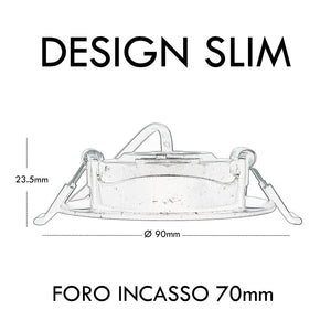 CONFEZIONE DA 10 Faretto incasso tondo slim LED 7W CCT orientabile foro 70mm SPOT 38 gradi luci cappa vetrina negozio BIANCO