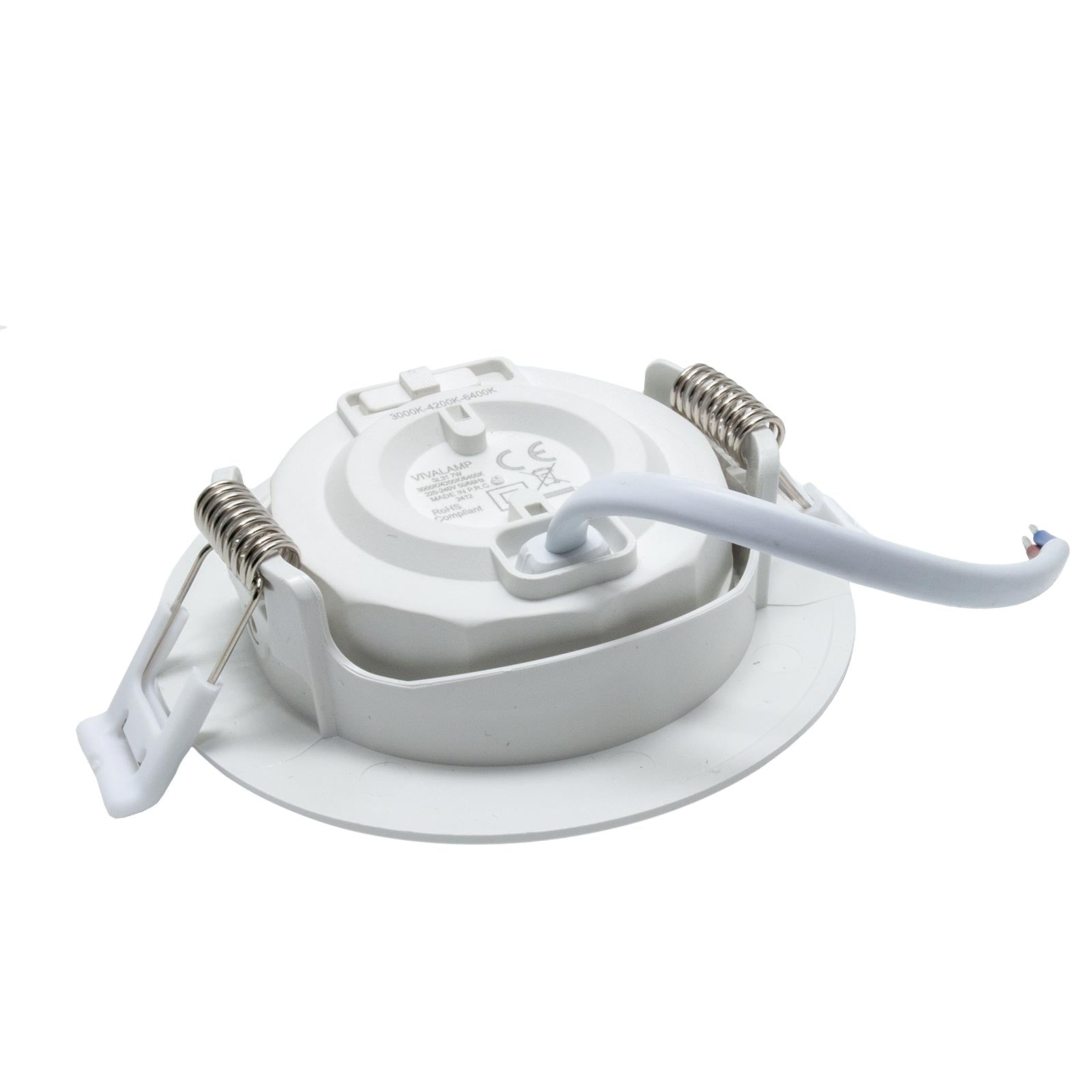 CONFEZIONE DA 10 Faretto incasso tondo slim LED 7W CCT orientabile foro 70mm SPOT 38 gradi luci cappa vetrina negozio BIANCO