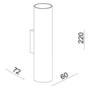 CAN applique moderno da parete doppia emissione GU10 lampada cilindro muro luce ingresso camera da letto 230V COLORE BIANCO