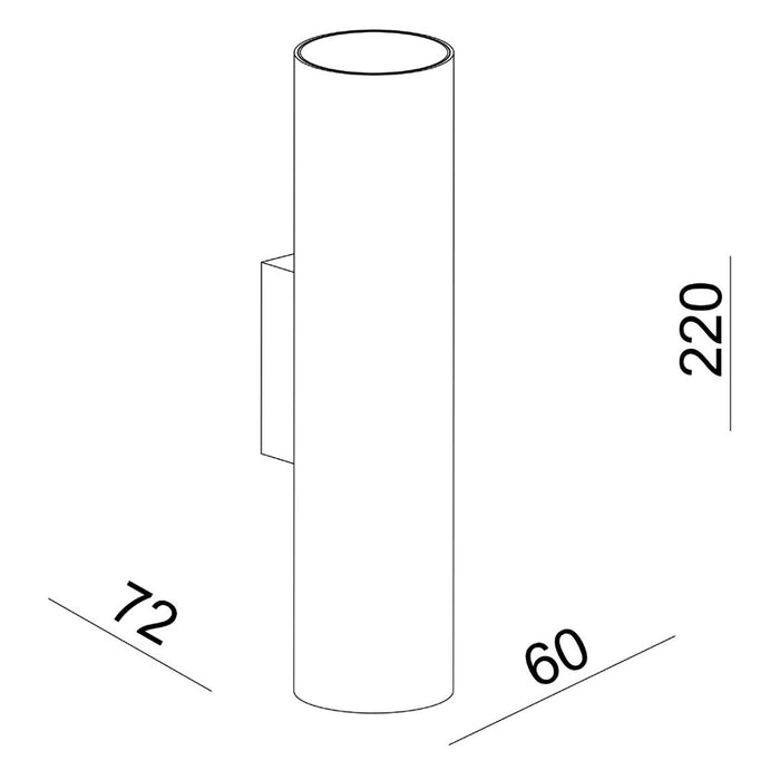 CAN applique moderno da parete doppia emissione GU10 lampada cilindro muro luce ingresso camera da letto 230V COLORE BIANCO