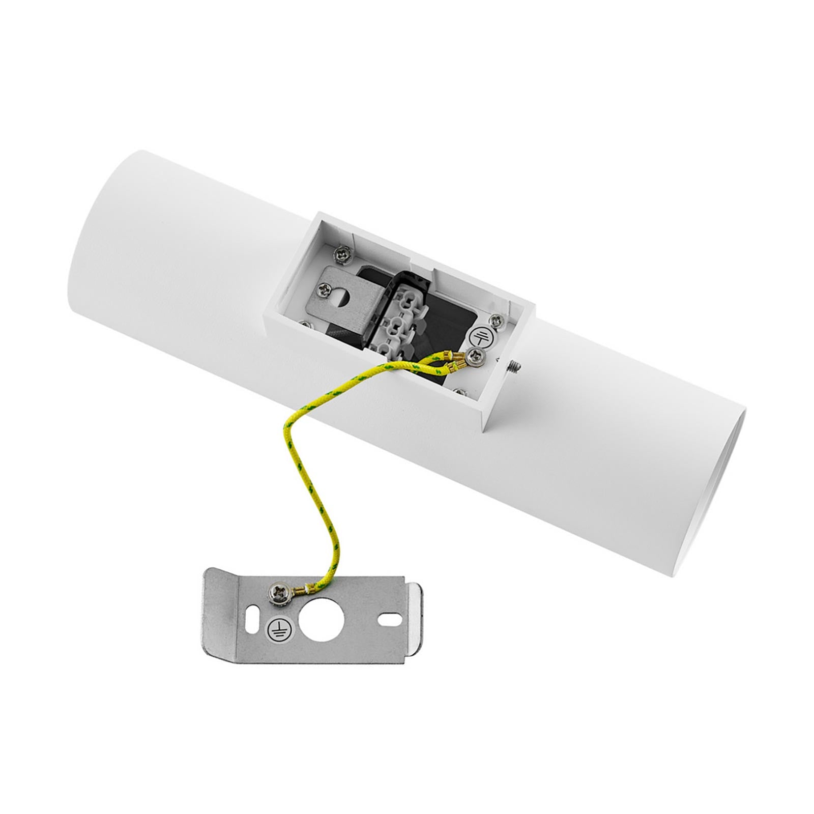 CAN applique moderno da parete doppia emissione GU10 lampada cilindro muro luce ingresso camera da letto 230V COLORE BIANCO
