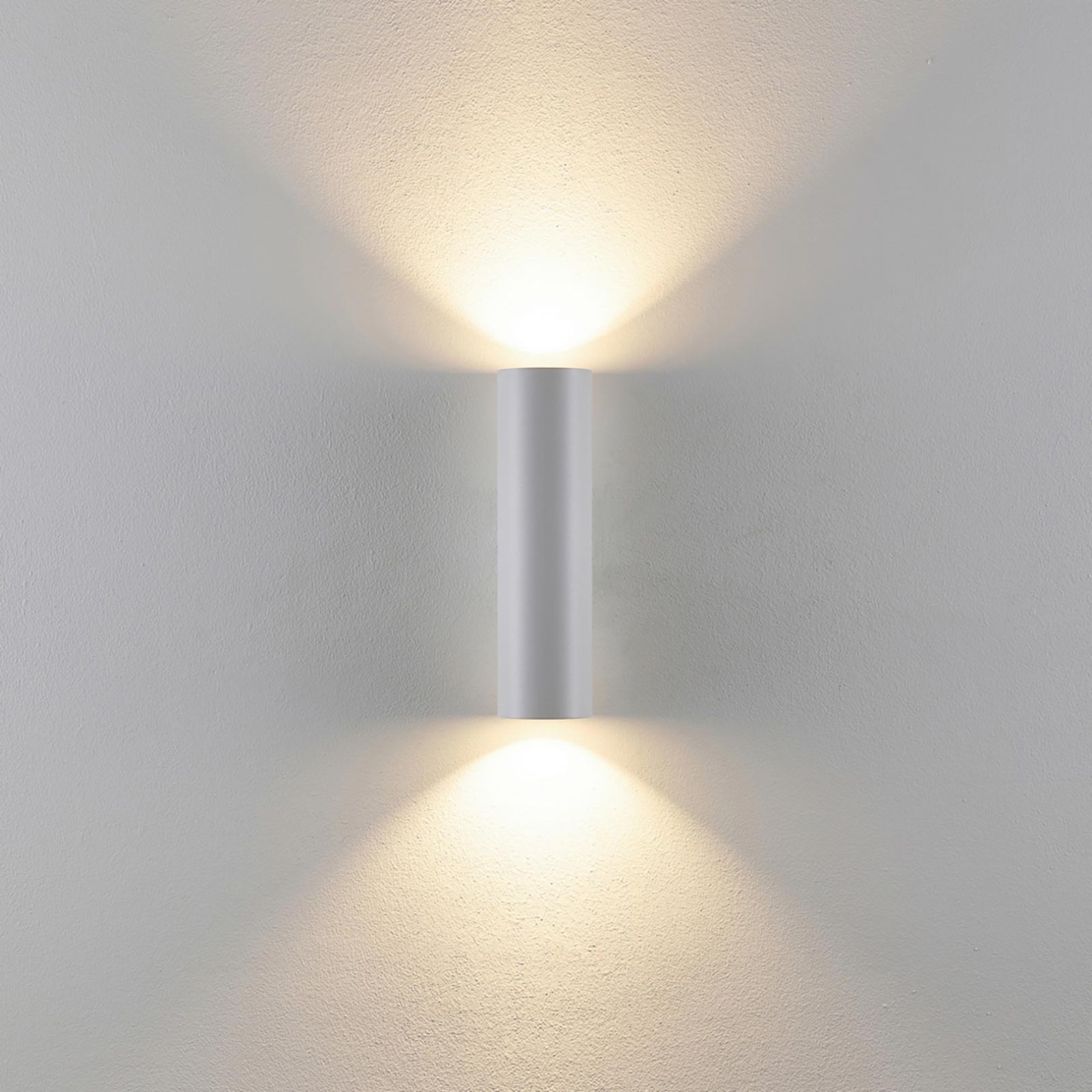 CAN applique moderno da parete doppia emissione GU10 lampada cilindro muro luce ingresso camera da letto 230V COLORE BIANCO