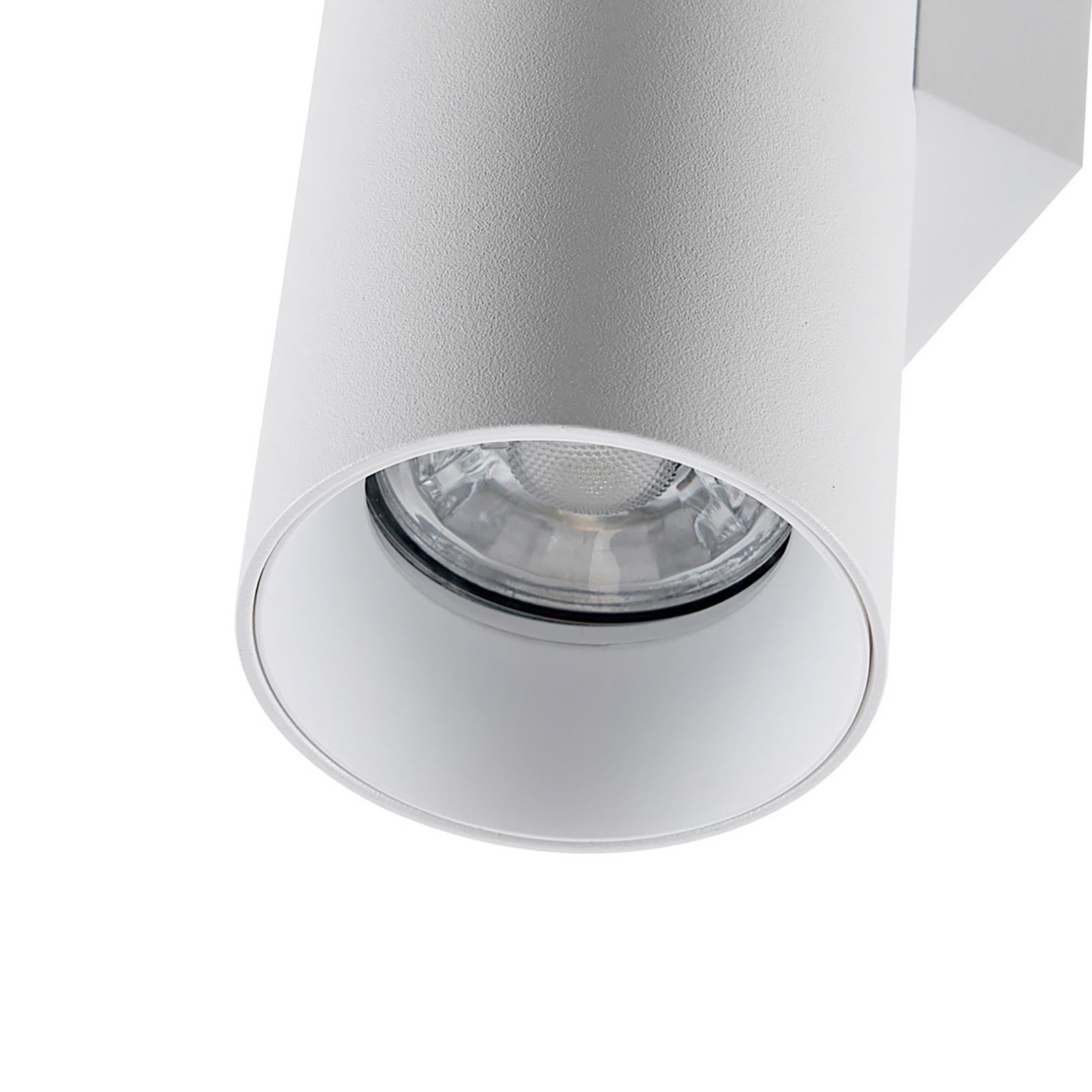 CAN applique moderno da parete doppia emissione GU10 lampada cilindro muro luce ingresso camera da letto 230V COLORE BIANCO