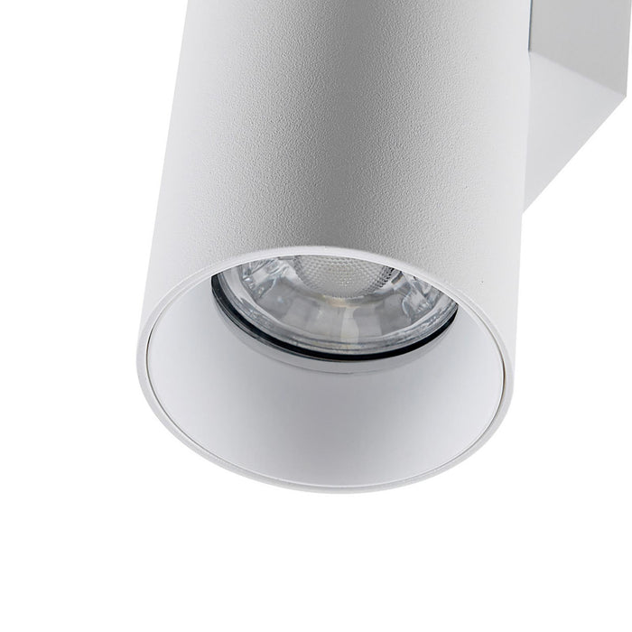 CAN applique moderno da parete doppia emissione GU10 lampada cilindro muro luce ingresso camera da letto 230V COLORE BIANCO