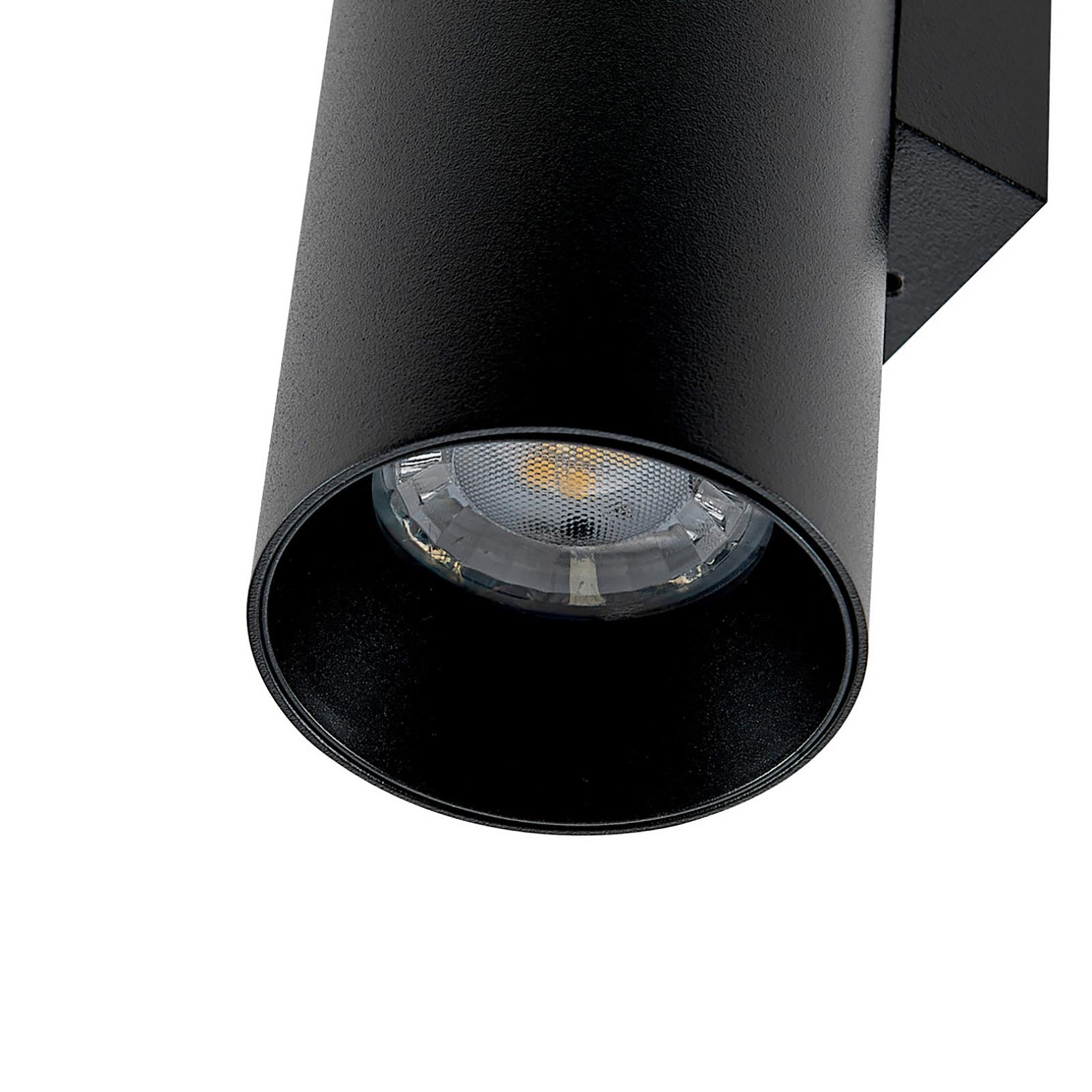 CAN applique moderno da parete doppia emissione GU10 lampada cilindro muro luce ingresso camera da letto 230V COLORE NERO