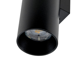 CAN applique moderno da parete doppia emissione GU10 lampada cilindro muro luce ingresso camera da letto 230V COLORE NERO