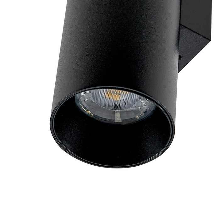 CAN applique moderno da parete doppia emissione GU10 lampada cilindro muro luce ingresso camera da letto 230V COLORE NERO