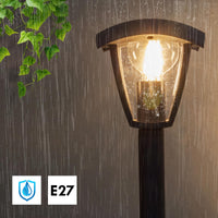 Lampione moderno da giardino E27 lampioncino impermeabile luce per viale cortile sentiero grigio scuro 86cm