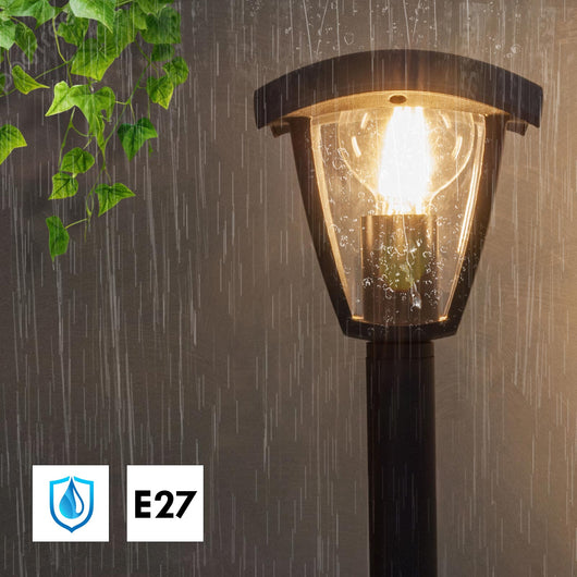 Lampione moderno da giardino E27 lampioncino impermeabile luce per viale cortile sentiero grigio scuro 86cm