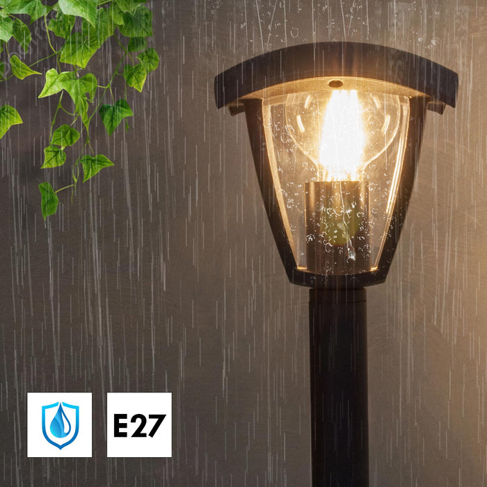 Lampione moderno da giardino E27 lampioncino impermeabile luce per viale cortile sentiero grigio scuro 86cm