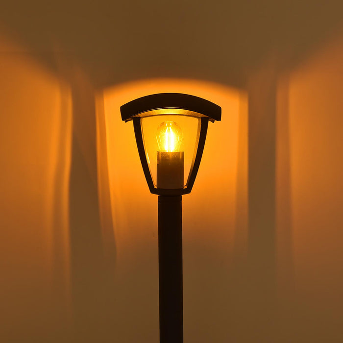 Lampione moderno da giardino E27 lampioncino impermeabile luce per viale cortile sentiero grigio scuro 86cm