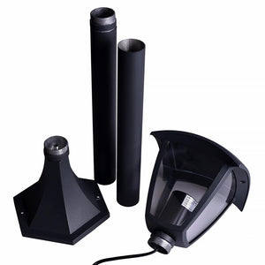 Lampione moderno da giardino E27 lampioncino impermeabile luce per viale cortile sentiero grigio scuro 86cm