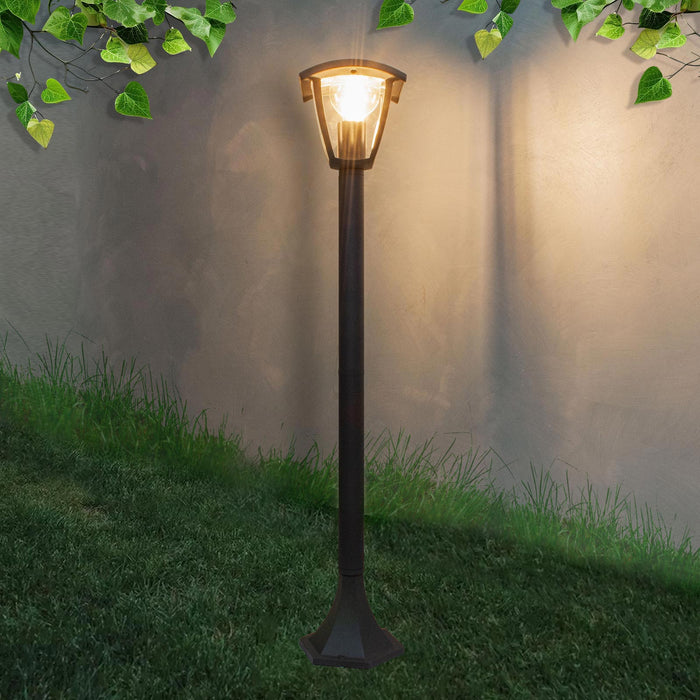 Lampione moderno da giardino E27 lampioncino impermeabile luce per viale cortile sentiero grigio scuro 86cm