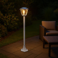 Lampione moderno da giardino E27 lampioncino impermeabile luce per viale cortile sentiero bianco 86cm