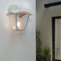 Lanterna da parete E27 applique lampada LED 8W per esterno impermeabile luce muro giardino ingresso balcone bianco