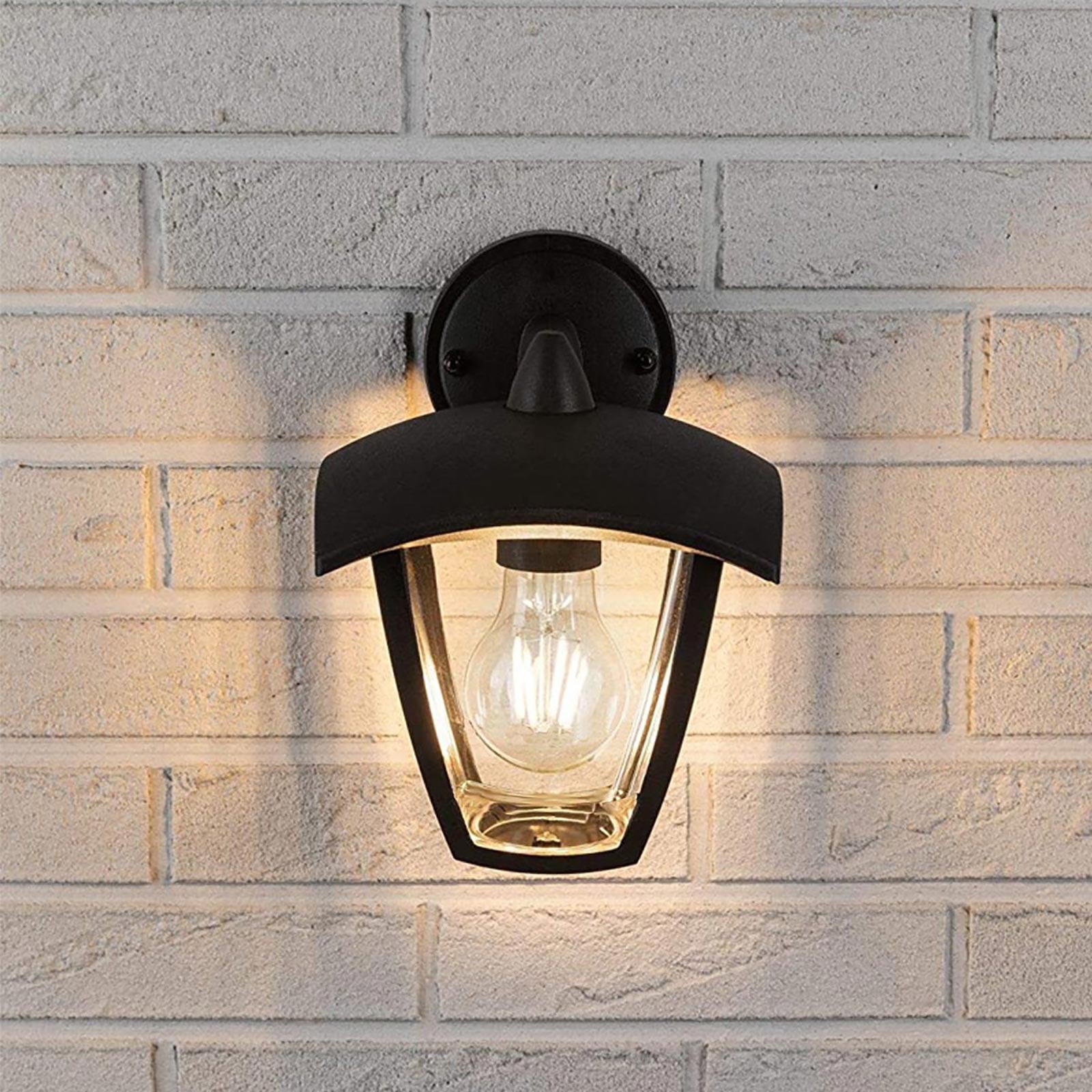 Lanterna da parete E27 applique lampada LED 8W per esterno impermeabile luce muro giardino ingresso balcone grigio scuro