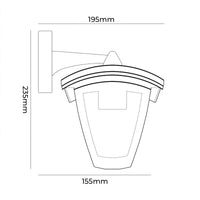 Lanterna da parete E27 applique lampada LED 8W per esterno impermeabile luce muro giardino ingresso balcone bianco