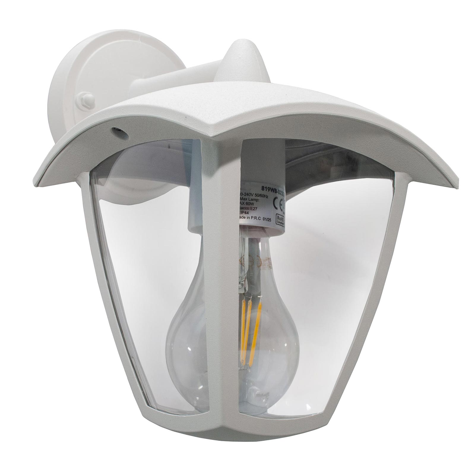 Lanterna da parete E27 applique lampada LED 8W per esterno impermeabile luce muro giardino ingresso balcone bianco