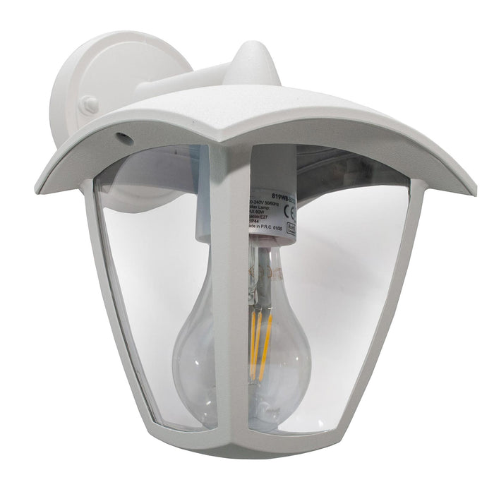 Lanterna da parete E27 applique lampada LED 8W per esterno impermeabile luce muro giardino ingresso balcone bianco