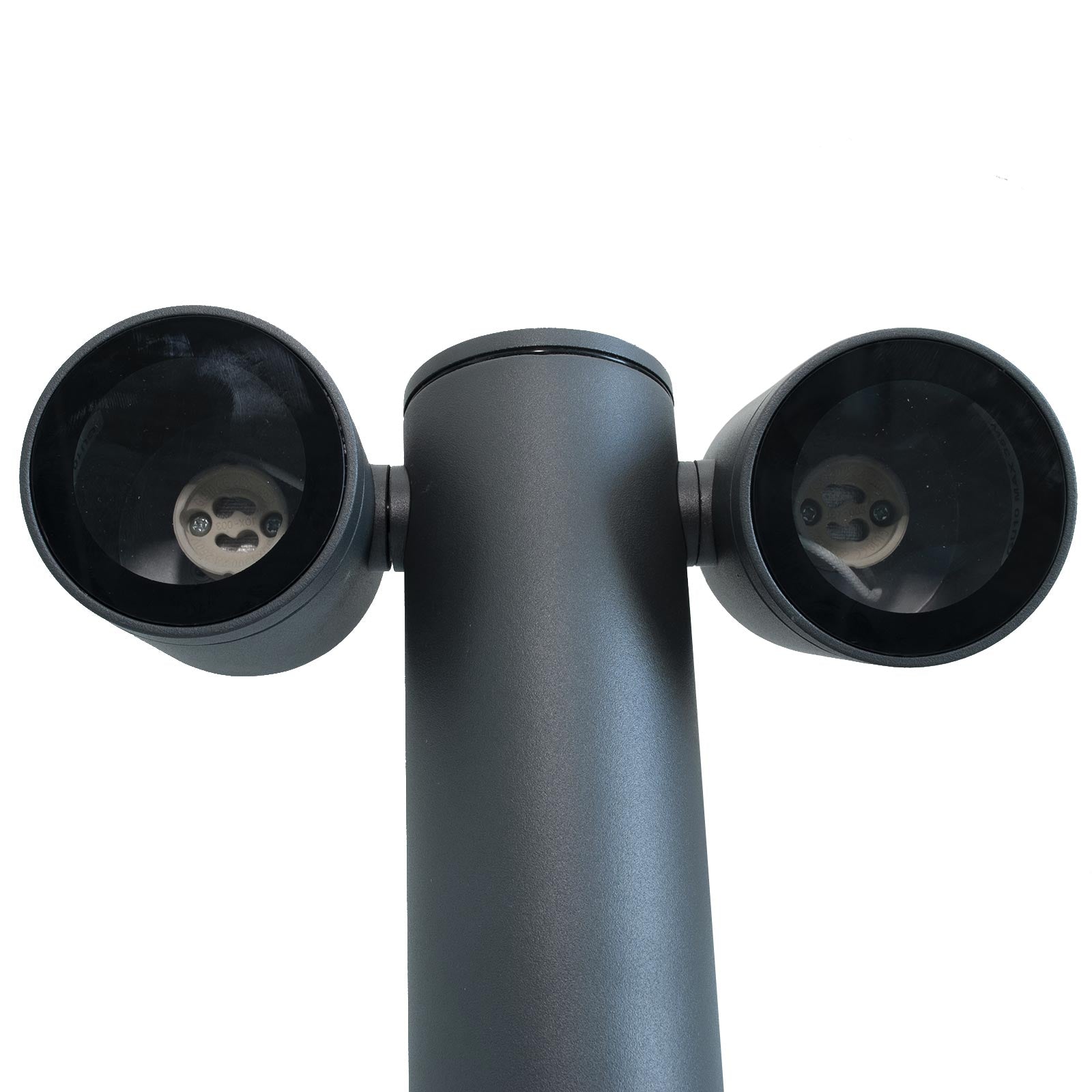 Lampione da giardino doppio LED GU10 lampioncino impermeabile diffusore orientabile luce viale cortile grigio scuro 44cm
