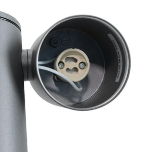 Lampione da giardino doppio LED GU10 lampioncino impermeabile diffusore orientabile luce viale cortile grigio scuro 44cm