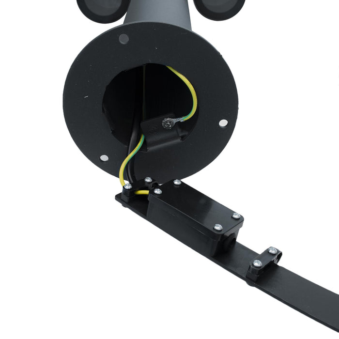 Lampione da giardino doppio LED GU10 lampioncino impermeabile diffusore orientabile luce viale cortile grigio scuro 44cm