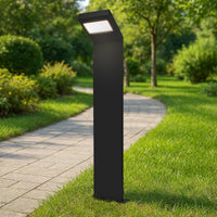 Lampione moderno LED 10W IP54 lampioncino impermeabile paletto luminoso esterni luce giardino viale cortile 58cm grigio scuro