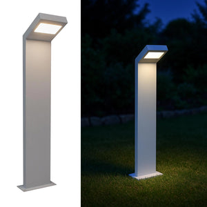 Lampione moderno LED 10W IP54 lampioncino impermeabile paletto luminoso esterni luce giardino viale cortile 58cm bianco