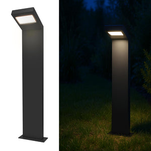 Lampione moderno LED 10W IP54 lampioncino impermeabile paletto luminoso esterni luce giardino viale cortile 58cm grigio scuro