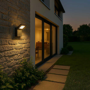 Applique da parete IP54 LED 10W lampada impermeabile esterni muro luce 4000K giardino ingresso terrazzo balcone grigio scuro