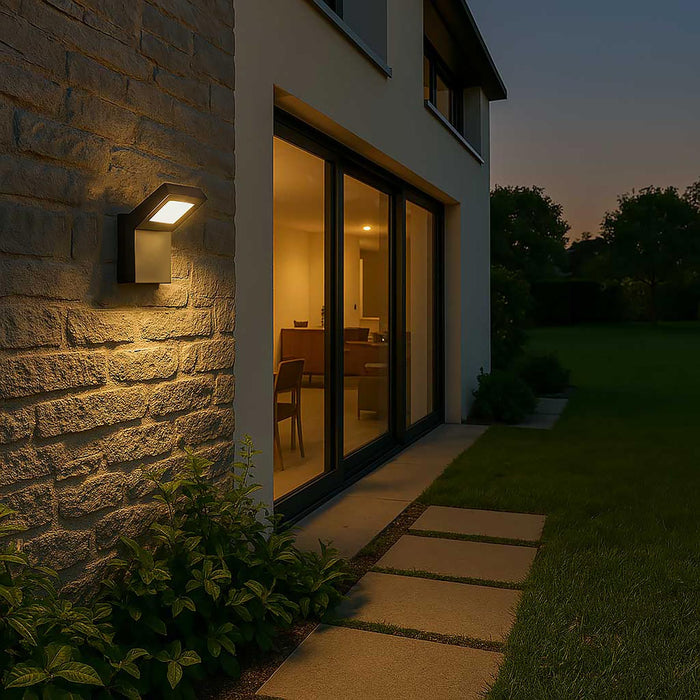 Applique da parete IP54 LED 10W lampada impermeabile esterni muro luce 4000K giardino ingresso terrazzo balcone grigio scuro
