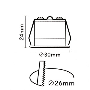 Mini faretto bianco incasso LED 3W CCT da 2700K a 4000K luce SPOT 26 gradi box doccia bagno IP44 vetrine espositori RA90